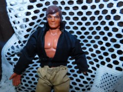 9.5" 1971 BIG JIM BIG ACTION ARTICULATED FIGURE WITH KARATE CHOP, OUTFIT 